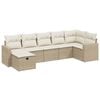 vidaXL 7 pcs conjunto de sof&aacute;s p/ jardim com almofad&otilde;es vime PE bege