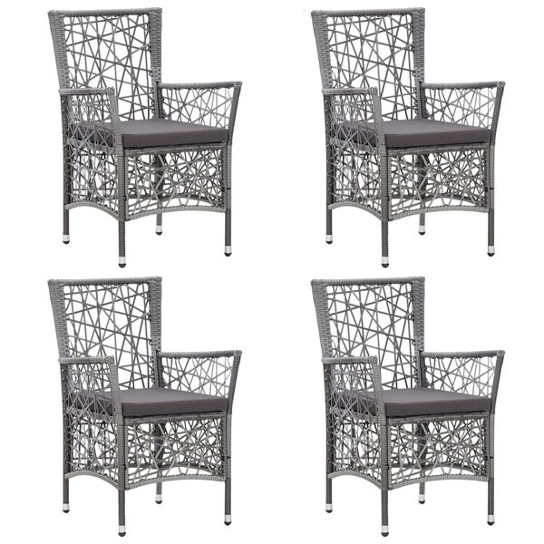 vidaXL 5 pcs conjunto de jantar para jardim cinzento