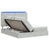 vidaXL Cama de Armazenamento LED com Colch&atilde;o Cinzento-claro
