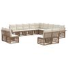 vidaXL Conjunto de Sof&aacute; de Jardim 13 pcs Bege vime PE
