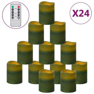 vidaXL Velas LED sem chama 24 pcs c/ controlo remoto branco quente