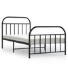vidaXL Estrutura de cama com cabeceira e p&eacute;s 107x203 cm metal preto