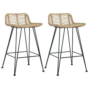 vidaXL Cadeiras de bar 2 pcs vime genu&iacute;no