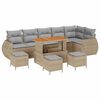 vidaXL Conjunto de Sof&aacute; de Jardim 10 unid. Bege vime PE