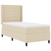vidaXL Cama Box com colch&atilde;o com cabeceira Creme 80 x 200 cm tecido