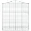 vidaXL Cestos gabi&atilde;o arqueados 2pcs 200x50x200/220cm ferro galvanizado