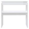vidaXL Mesa consola 80x30x80 cm derivados de madeira branco brilhante