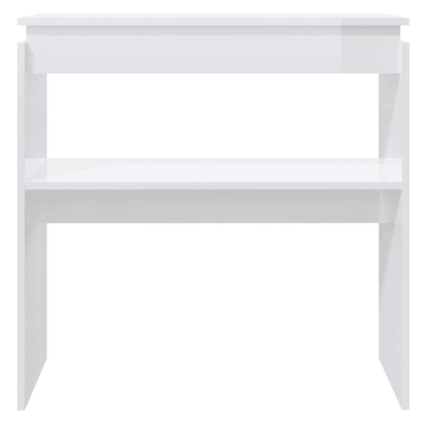 vidaXL Mesa consola 80x30x80 cm derivados de madeira branco brilhante