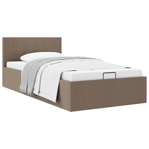 vidaXL Cama hidr&aacute;ulica c/ arruma&ccedil;&atilde;o 100x200cm tecido cinza-acastanhado