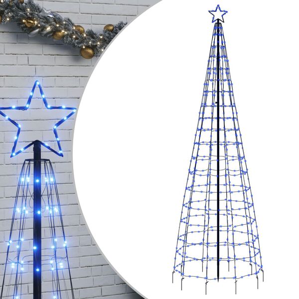 vidaXL Árvore de Natal LED com Spikes 570 LEDs Azul 300 cm
