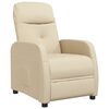 vidaXL Poltrona reclin&aacute;vel tecido cor creme