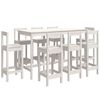 vidaXL 9 pcs conjunto de bar pinho maci&ccedil;o branco