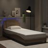 vidaXL Estrutura de cama com LED sem colch&atilde;o Zadar 100x200 cm cappuccino