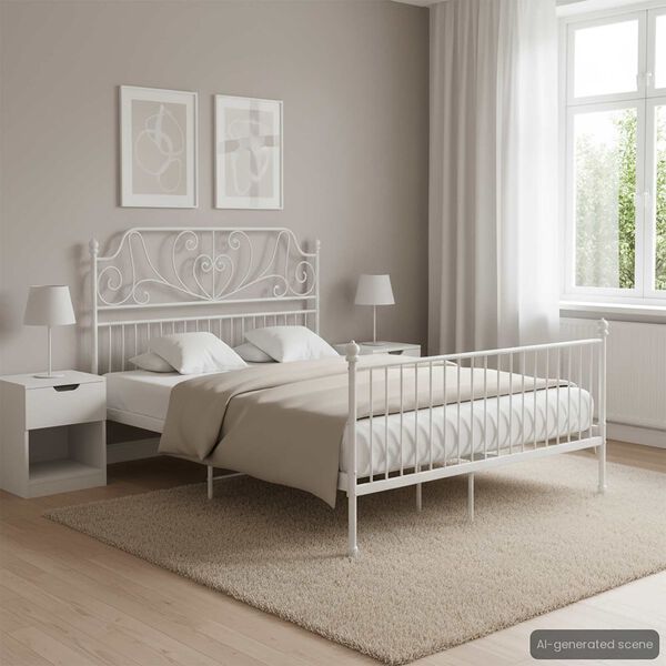 vidaXL Estrutura de cama metal 160x200 cm branco