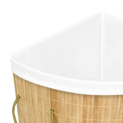 vidaXL Cesto de canto para roupa suja 60 L bambu