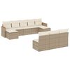 vidaXL 10 pcs conjunto de sof&aacute;s p/ jardim com almofad&otilde;es vime PE bege