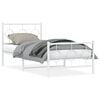 vidaXL Estrutura de cama com cabeceira e p&eacute;s 90x190 cm metal branco