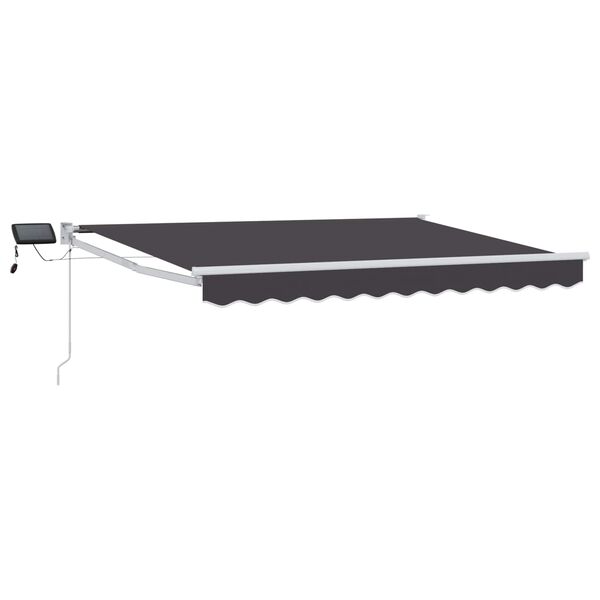 vidaXL Toldo retr&aacute;til manual com LEDs Antracite 2,5 x 2 m