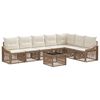 vidaXL Conjunto de Sof&aacute; de Jardim 8 pcs Bege vime PE