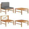 vidaXL 2 pcs conj. lounge de jardim c/ almofad&otilde;es cinza-escuro teca
