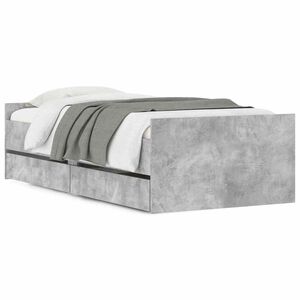 vidaXL Estrutura de cama com gavetas 90x200 cm cinzento-cimento