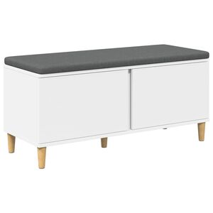 vidaXL Banco de Hall com almofada com porta Branco 100 x 38 x 46 cm