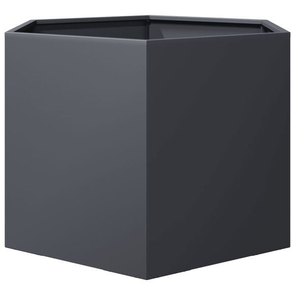 vidaXL Vaso/floreira de jardim hexagonal 69x60x45 cm a&ccedil;o antracite