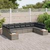 vidaXL Conjunto de Sof&aacute; de Jardim 10 pcs Cinzeto Rattan Sint&eacute;tico