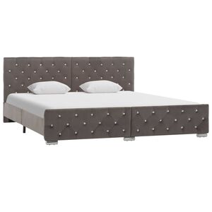 vidaXL Estrutura de cama 180x200 cm veludo cinzento