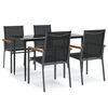 vidaXL 5 pcs conjunto de jantar para jardim textilene e a&ccedil;o preto