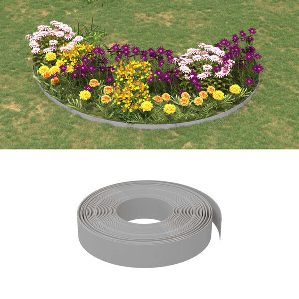vidaXL Bordas de jardim 2 pcs 10 m 10 cm polietileno cinzento