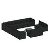 vidaXL 14 pcs conjunto lounge de jardim c/ almofad&otilde;es vime PE preto