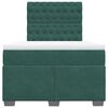 vidaXL Cama boxspring com colchão 120x200 cm veludo verde-escuro
