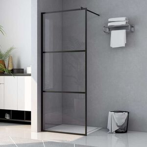vidaXL Divis&oacute;ria de chuveiro c/ vidro ESG transparente 90x195 cm preto