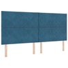 vidaXL Cama Box com colch&atilde;o Azul Escuro 200 x 200 cm tecido