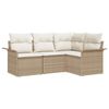 vidaXL Conjunto de Sof&aacute; de Jardim 4 unid. Bege vime PE