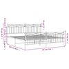 vidaXL Estrutura de cama com cabeceira e p&eacute;s 183x213 cm metal branco