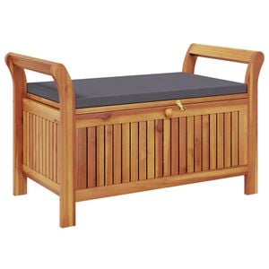 vidaXL Banco de arruma&ccedil;&atilde;o p/ jardim c/ almofad&atilde;o 91 cm ac&aacute;cia maci&ccedil;a