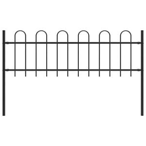 vidaXL Cerca de jardim BOXTEL com topo em arco, em a&ccedil;o, 170x60 cm, preto