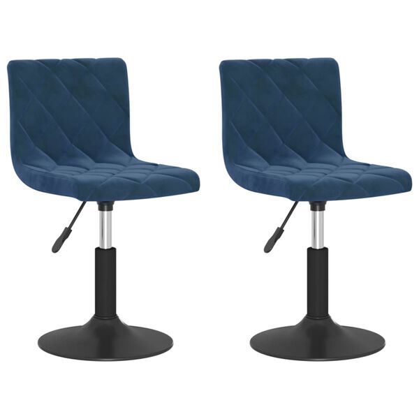 vidaXL Cadeiras de jantar girat&oacute;rias 2 pcs veludo azul