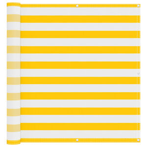 vidaXL Tela de Varanda Amarelo e Branco 110 x 500 cm Tecido Oxford