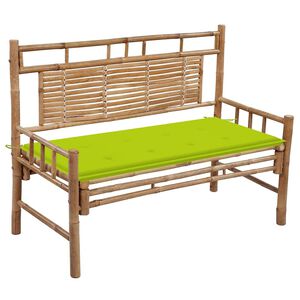 vidaXL Banco de jardim com almofad&atilde;o 120 cm bambu