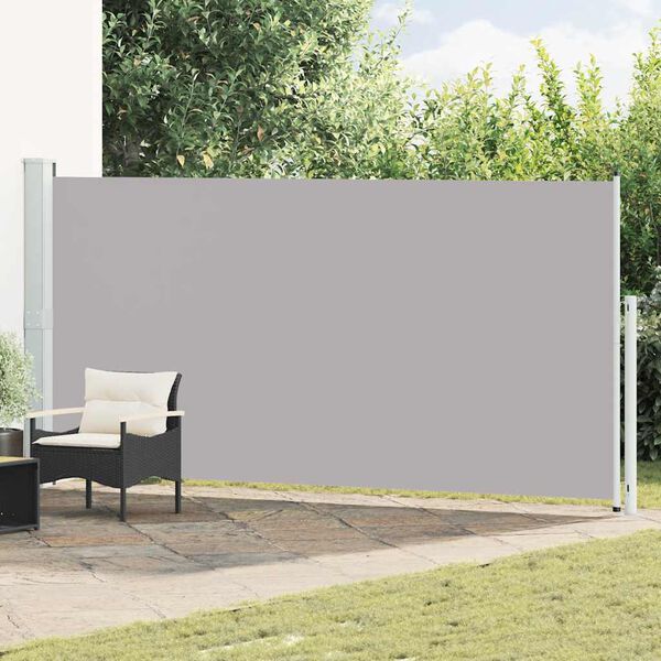 vidaXL Toldo lateral retr&aacute;til para p&aacute;tio 180x500 cm cinzento