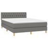vidaXL Cama box spring c/ colch&atilde;o e LED 140x190 cm tecido cinza-escuro