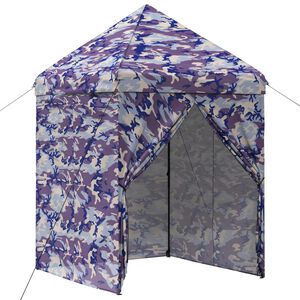 vidaXL Gazebo Pop-up com 4 Lateral 2 x 2 m Camuflagem Azul