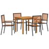 vidaXL Conjunto de Jantar para Jardim 5 unid. Preto