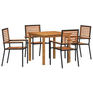 vidaXL Conjunto de Jantar para Jardim 5 unid. Preto