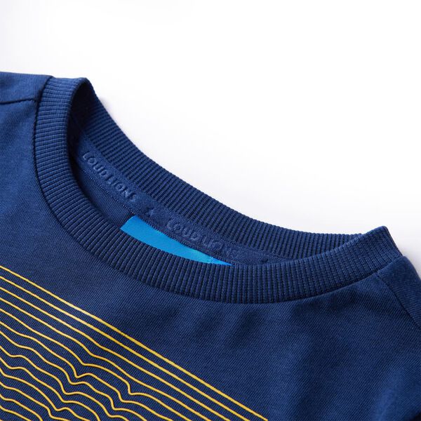 T-shirt de manga comprida para crian&ccedil;a azul-marinho 116