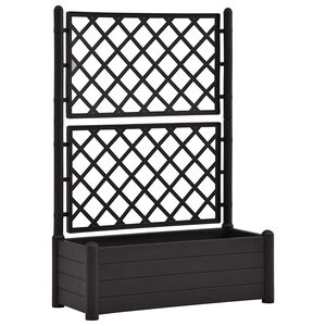 vidaXL Vaso/floreira de jardim com treli&ccedil;a 100x43x142 cm PP antracite