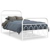 vidaXL Estrutura de cama com cabeceira e p&eacute;s 100x200 cm metal branco